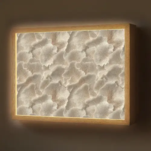 Waaierstructuren - Beige - Vezeltextuur Light Box met batterij (Wandlamp) middel 907 -z3d_website