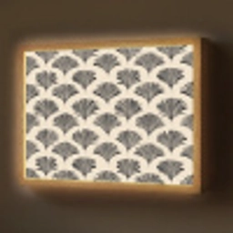 Waaiers - Botanisch - Zwart - Beige Light Box met batterij (Wandlamp) middel 907 -z3d_website