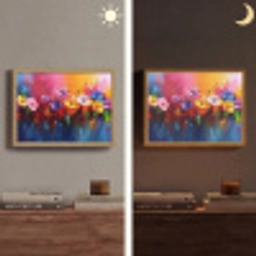 Fantasiebloemen - Verf - Speels Light Box met batterij (Wandlamp) middel -sfeer3