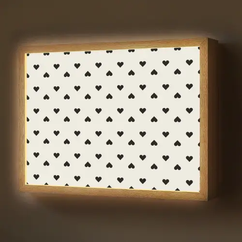 Vet - Liefde - Wit - Zwart Light Box met batterij (Wandlamp) middel 907 -z3d_website