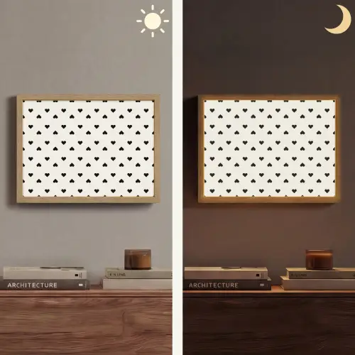 Vet - Liefde - Wit - Zwart Light Box met batterij (Wandlamp) middel 907 -sfeer3