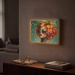 Vrouw - Sinaasappel - Bessen - Oranje Light Box met batterij (Wandlamp) middel -sfeer1