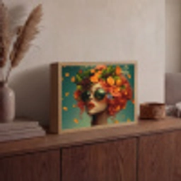 Vrouw - Sinaasappel - Bessen - Oranje Light Box met batterij (Wandlamp) middel -sfeer2