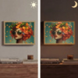 Vrouw - Sinaasappel - Bessen - Oranje Light Box met batterij (Wandlamp) middel -sfeer3