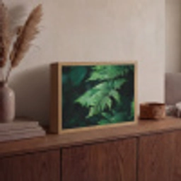 Varenblad - Groen - Structuur - Wazig Light Box met batterij (Wandlamp) middel -sfeer2