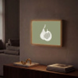 Vijgen - Minimalistisch - Getekend - Mosgroen Light Box met batterij (Wandlamp) middel -sfeer1