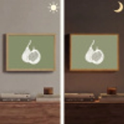 Vijgen - Minimalistisch - Getekend - Mosgroen Light Box met batterij (Wandlamp) middel -sfeer3