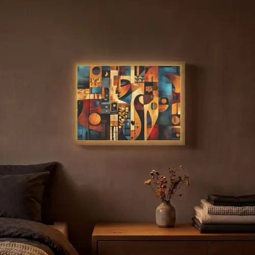 Figuren - Abstract - Symbolen Light Box met batterij (Wandlamp) middel -sfeer4