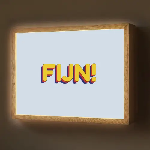Fijn - Geel - Oranje Light Box met batterij (Wandlamp) middel -z3d_website
