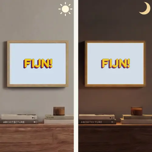Fijn - Geel - Oranje Light Box met batterij (Wandlamp) middel -sfeer3