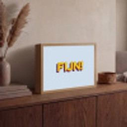 Fijn - Geel - Oranje Light Box met batterij (Wandlamp) middel -sfeer2