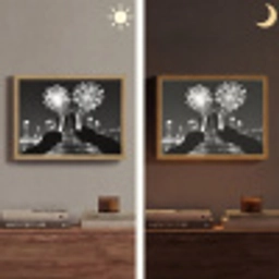 Vuurwerk - Proosten - Skyline - Champagne Light Box met batterij (Wandlamp) middel -sfeer3