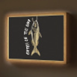 Vis - Zwart - Goud - Tekst Light Box met batterij (Wandlamp) middel -z3d_website