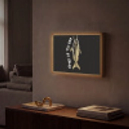Vis - Zwart - Goud - Tekst Light Box met batterij (Wandlamp) middel -sfeer1