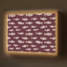 Vissen - Grafisch - Patroon - Donker Light Box met batterij (Wandlamp) middel 907 -z3d_website