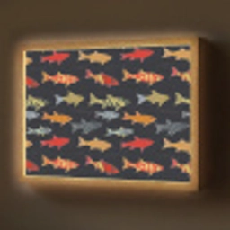 Vissen - Patroon - Kleurrijk Light Box met batterij (Wandlamp) middel 907 -z3d_website