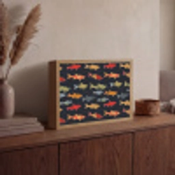 Vissen - Patroon - Kleurrijk Light Box met batterij (Wandlamp) middel 907 -sfeer2