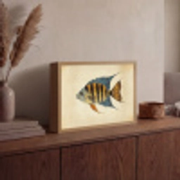 Vis - Tropisch - Strepen - Vinnen Light Box met batterij (Wandlamp) middel -sfeer2