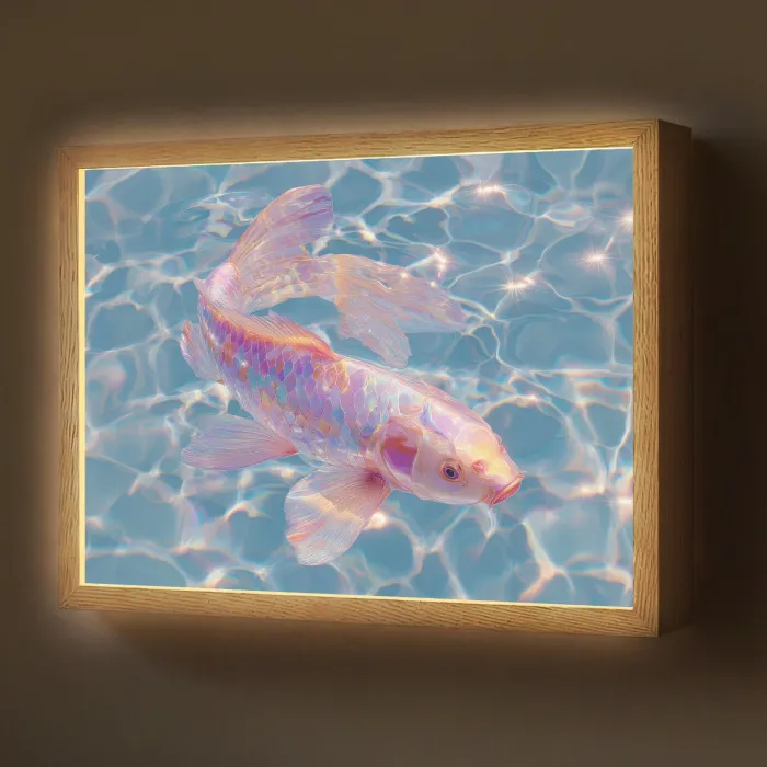 Vis - Water - Blauw - Licht Light Box met batterij (Wandlamp) middel -z3d_website
