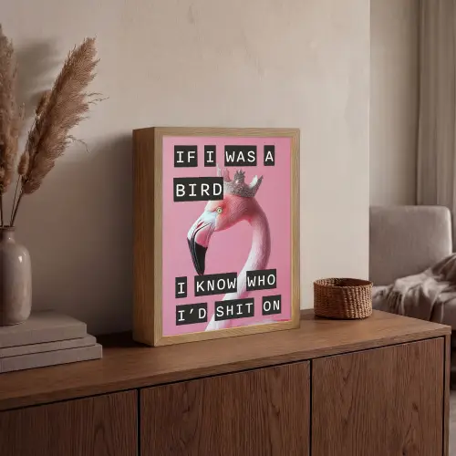 Flamingo - Roze - Vogel - Decoratie Light Box met batterij (Wandlamp) middel -sfeer2