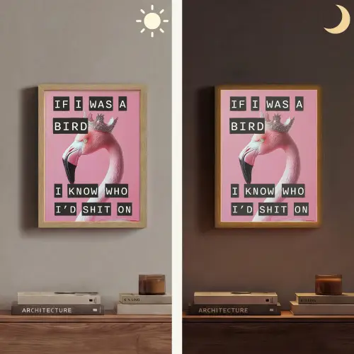 Flamingo - Roze - Vogel - Decoratie Light Box met batterij (Wandlamp) middel -sfeer3