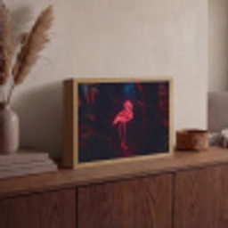Flamingo - Roze - Neon - Licht Light Box met batterij (Wandlamp) middel -sfeer2