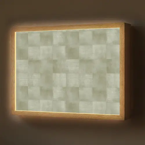Vlakken - Rustiek - Groen Light Box met batterij (Wandlamp) middel 907 -z3d_website
