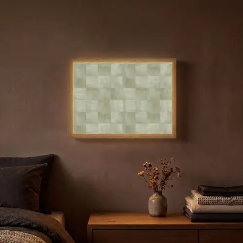 Vlakken - Rustiek - Groen Light Box met batterij (Wandlamp) middel 907 -sfeer4