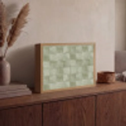 Vlakken - Rustiek - Groen Light Box met batterij (Wandlamp) middel 907 -sfeer2