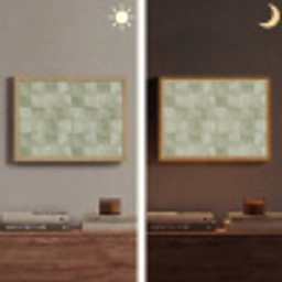 Vlakken - Rustiek - Groen Light Box met batterij (Wandlamp) middel 907 -sfeer3