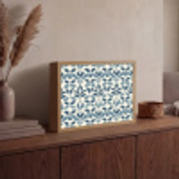 Flora - Modern - Blauw Light Box met batterij (Wandlamp) middel 907 -sfeer2