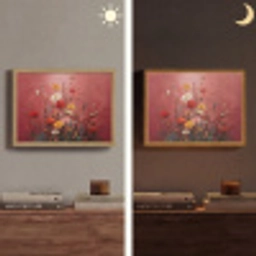 Bloemenboeket - Diepte - Tastbare textuur Light Box met batterij (Wandlamp) middel -sfeer3