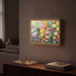 Bloemen explosie - Heldere kleuren - Vrolijk Light Box met batterij (Wandlamp) middel -sfeer1
