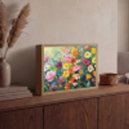 Bloemen explosie - Heldere kleuren - Vrolijk Light Box met batterij (Wandlamp) middel -sfeer2
