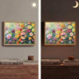 Bloemen explosie - Heldere kleuren - Vrolijk Light Box met batterij (Wandlamp) middel -sfeer3