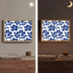 Floraal - Modern - Blauw Light Box met batterij (Wandlamp) middel 907 -sfeer3