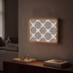 Floraal - Ornament - Blauw Light Box met batterij (Wandlamp) middel 907 -sfeer1