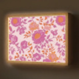 Bloemenpatroon - Roze - Oranje - Bloemen Light Box met batterij (Wandlamp) middel -z3d_website