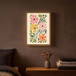 Bloemen - Speels - Kleurrijk Light Box met batterij (Wandlamp) middel -sfeer4