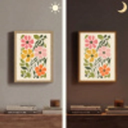 Bloemen - Speels - Kleurrijk Light Box met batterij (Wandlamp) middel -sfeer3