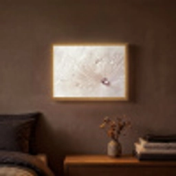 Bloem - Abstract - Wit - Water - Natuur Light Box met batterij (Wandlamp) middel -sfeer4