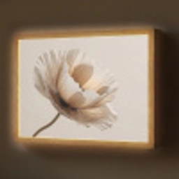 Bloem - Beige - Crème Light Box met batterij (Wandlamp) middel -z3d_website