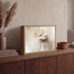 Bloem - Beige - Verf - Schaduw Light Box met batterij (Wandlamp) middel -sfeer2