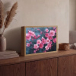 Bloem - Bloesems - Roze - Abstract Light Box met batterij (Wandlamp) middel -sfeer2