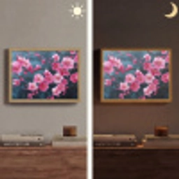Bloem - Bloesems - Roze - Abstract Light Box met batterij (Wandlamp) middel -sfeer3