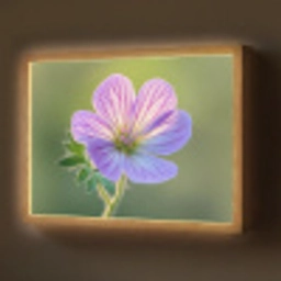 Bloem - Close up - Paars Light Box met batterij (Wandlamp) middel -z3d_website