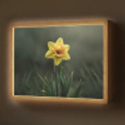 Bloem - Narcis - Gras - Geel Light Box met batterij (Wandlamp) middel -z3d_website