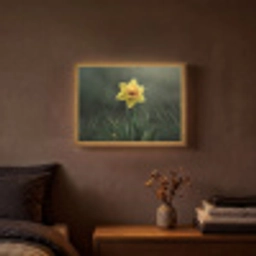 Bloem - Narcis - Gras - Geel Light Box met batterij (Wandlamp) middel -sfeer4