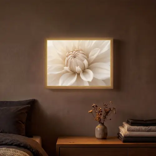 Bloem - Dahlia - Wit Light Box met batterij (Wandlamp) middel -sfeer4