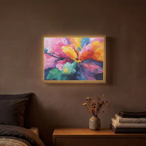 Bloemexplosie - Veelkleurig - Bewegend Light Box met batterij (Wandlamp) middel -sfeer4